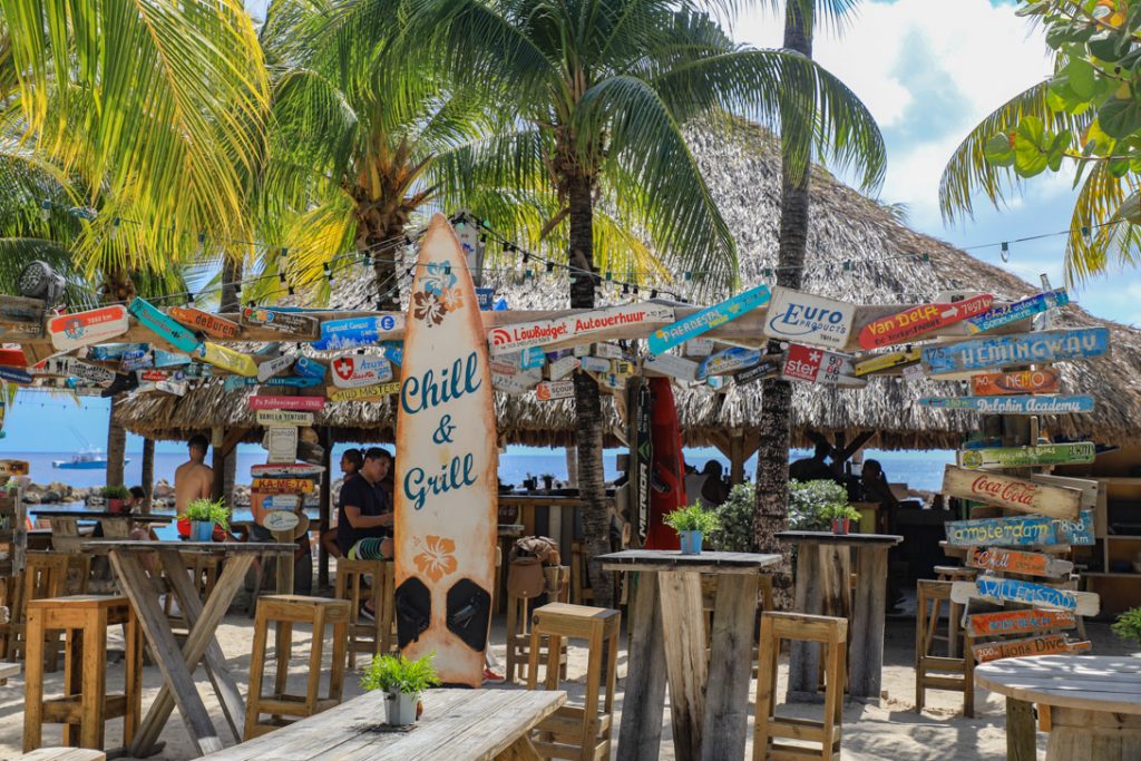 Chill beach bar Curacao